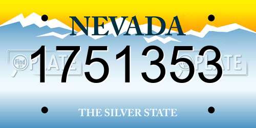 1751353 Nevada License Plate