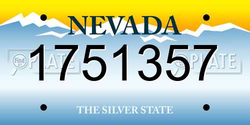 1751357 Nevada License Plate