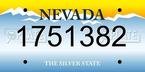 1751382 Nevada License Plate