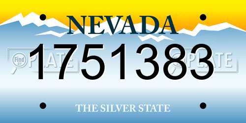 1751383 Nevada License Plate