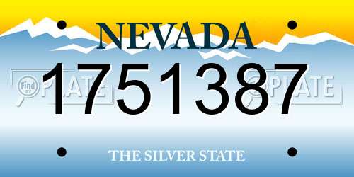 1751387 Nevada License Plate