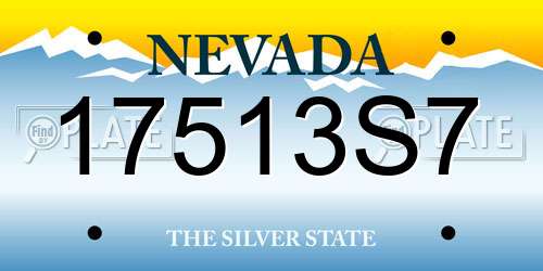17513S7 Nevada License Plate