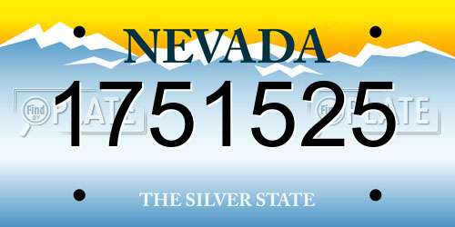 1751525 Nevada License Plate