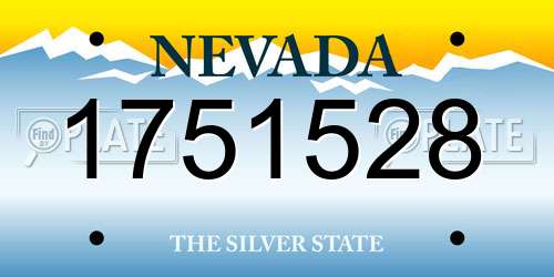 1751528 Nevada License Plate