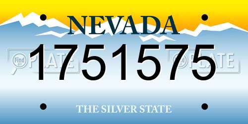 1751575 Nevada License Plate