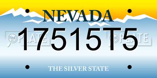 17515T5 Nevada License Plate