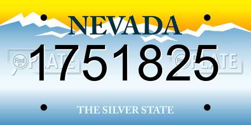 1751825 Nevada License Plate