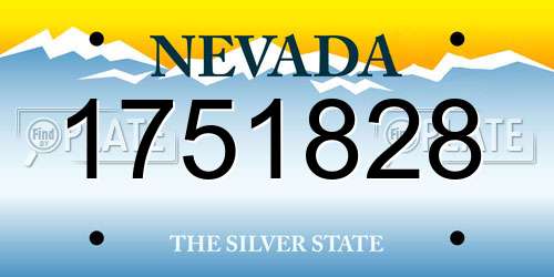1751828 Nevada License Plate