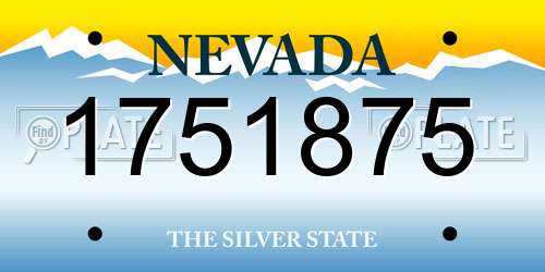 1751875 Nevada License Plate