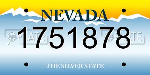 1751878 Nevada License Plate