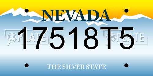 17518T5 Nevada License Plate