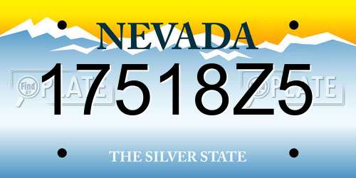 17518Z5 Nevada License Plate