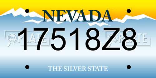17518Z8 Nevada License Plate