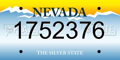 1752376 Nevada License Plate