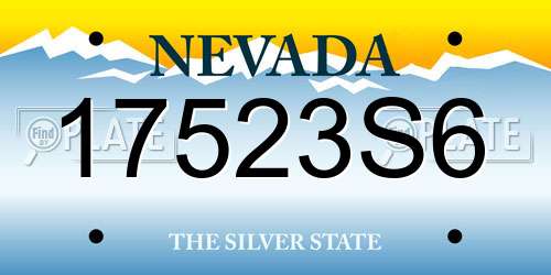 17523S6 Nevada License Plate