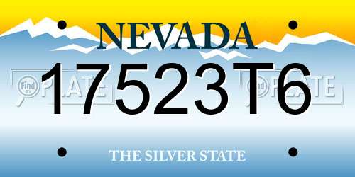17523T6 Nevada License Plate
