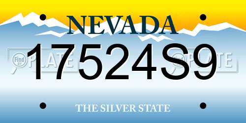 17524S9 Nevada License Plate