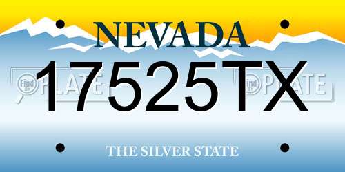 17525TX Nevada License Plate