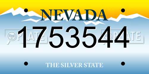 1753544 Nevada License Plate