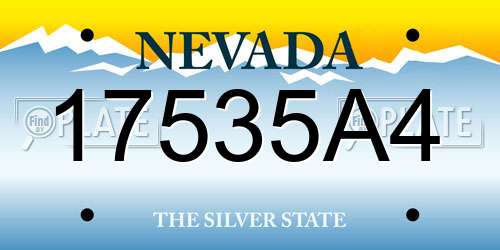 17535A4 Nevada License Plate