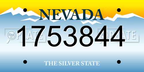 1753844 Nevada License Plate