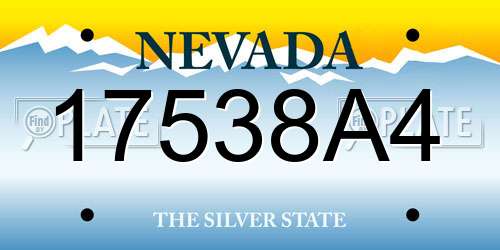 17538A4 Nevada License Plate