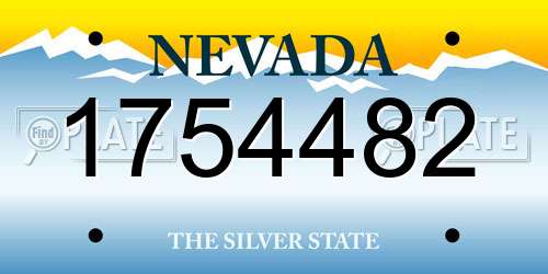 1754482 Nevada License Plate