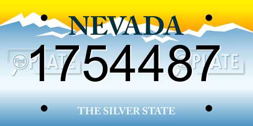 1754487 Nevada License Plate