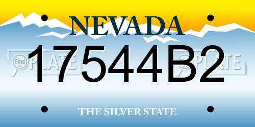 17544B2 Nevada License Plate