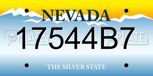 17544B7 Nevada License Plate