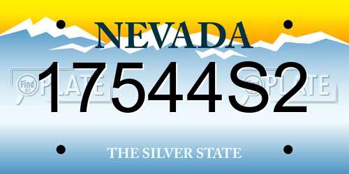 17544S2 Nevada License Plate