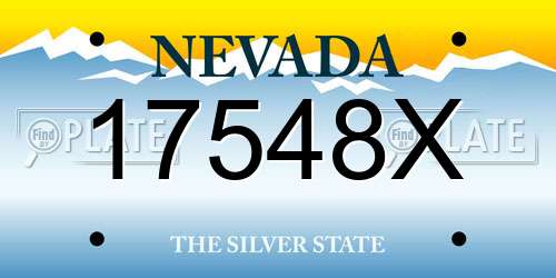 17548X Nevada License Plate