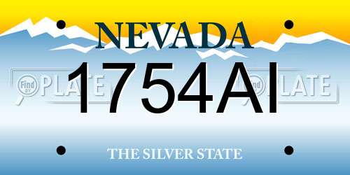 1754AI Nevada License Plate