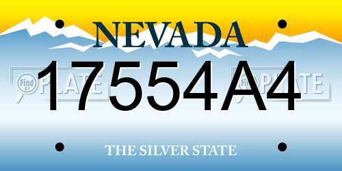 17554A4 Nevada License Plate