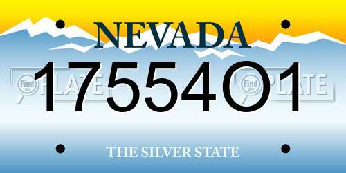 17554O1 Nevada License Plate