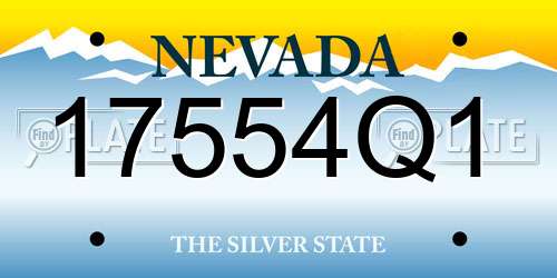 17554Q1 Nevada License Plate