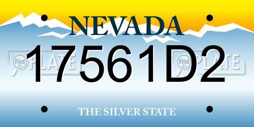 17561D2 Nevada License Plate