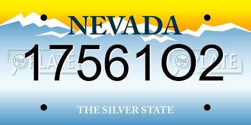 17561O2 Nevada License Plate