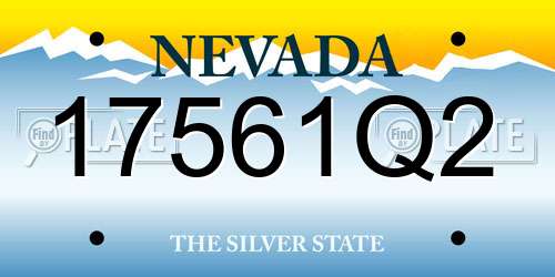 17561Q2 Nevada License Plate