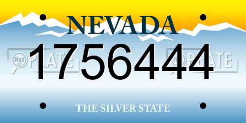 1756444 Nevada License Plate