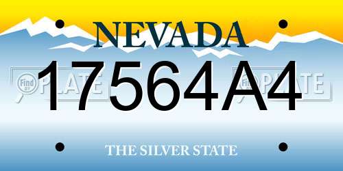 17564A4 Nevada License Plate