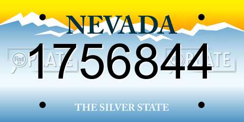 1756844 Nevada License Plate