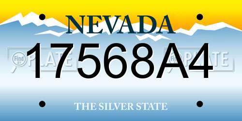17568A4 Nevada License Plate