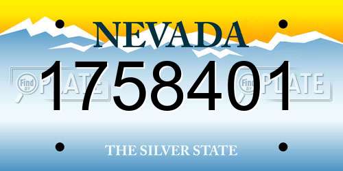 1758401 Nevada License Plate
