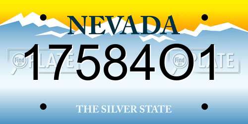 17584O1 Nevada License Plate