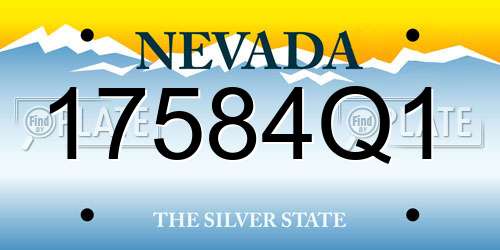 17584Q1 Nevada License Plate