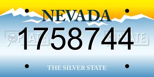 1758744 Nevada License Plate