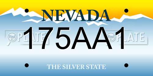 175AA1 Nevada License Plate