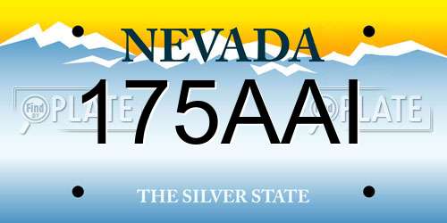175AAI Nevada License Plate