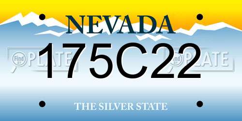 175C22 Nevada License Plate